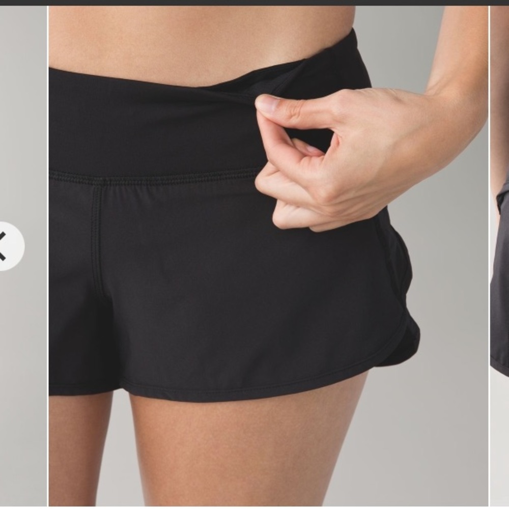 Lululemon Black Speed Up Shorts 2.5”